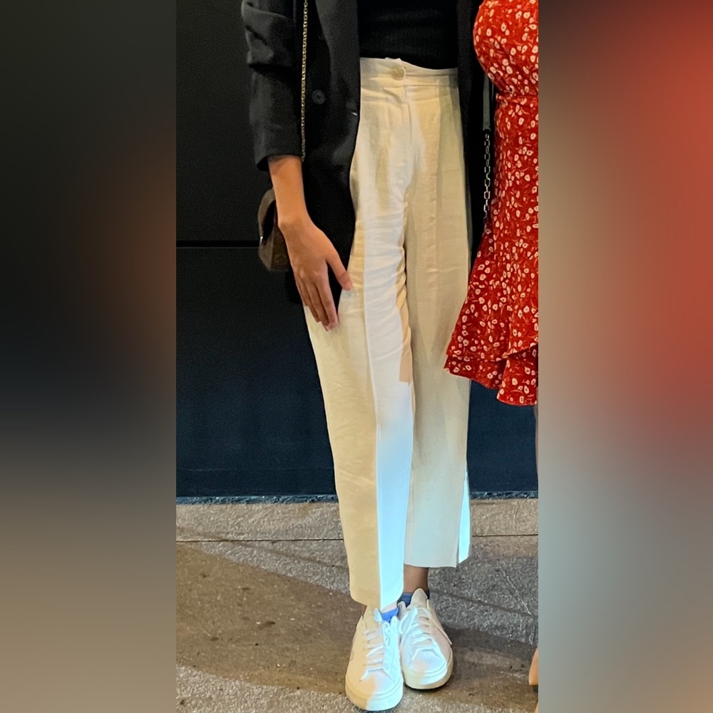 H&M Cream Straight Pants Twill Size 2